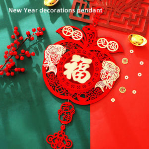 [Wonder] Chinese Knot Double-Layer Family Portrait New Year Chinese Knot 中国结 Decoration Tassel Fu Character Pendant Chinese New Year And Spring Festival Scene Arrangement Supplies Pendant