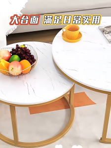 BALIKRUMAH Meja Kopi Nordic round coffee table Modern minimalist Marble side table Living room coffee table Furniture Ruang Tamu Meja 客厅桌 茶几桌