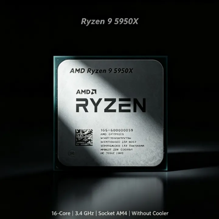 AMD | R9 5950X Desktop Processor AMD Ryzen 9 5950X 16‑Core 3.4GHz 105W Socket AM4 Without Cooler