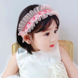 Sweet Princess Baby Girl Headband Wide Hairband Newborn Infant Protection Cap Lace Trim Adorable Hair Accessory for Kids