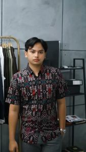 DGM Kemeja Batik Pria Lengan Pendek Slimfit Salju Series 005 D
