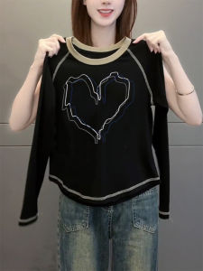 Slimming Long Sleeve Base Shirt Womens Fashionable Color Block T-Shirt Spring New Arrival Versatile Slim Fit Underwear Top