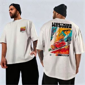 Lightning Mcqueen Cars No.95 Graphic Print Mens T-Shirt Summer And Autumn Vintage Cotton Tees Casual Streetwear Couples Tops