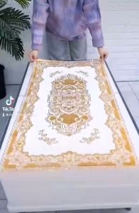 Khăn trải bàn ren hoa nhựa PVC chống thấm nước in hoa nổi SIZE 46x30cm hình chữ nhật sang trọng HÀNG ĐẸP ảnh thật Decor Bàn Ăn