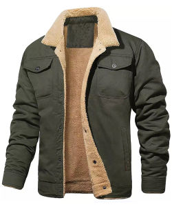 Áo Khoác Parka Nam Mùa Đông Lót Lông Giả Màu Đen Chống Gió Ấm Áp Kiểu Dáng Thường Ngày Có Khuy Cài Và Túi Size Mỹ
