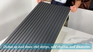 20PCS Solid Wood Panel Board PVC Grille Waterproof Design TV Background Wall Decor Fluted Panel WPC Wall Wood Panel Board PVC Grille Waterproof Design TV Background Wall Decor Fluted Panel Sticker Waterproof Grille Design