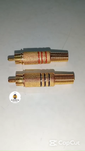 Jack Audio RCA Gold Connector Audio Video Plug 1 set Sepasang Merah Hitam