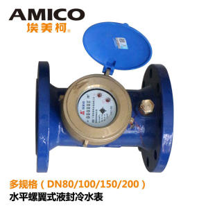 Ameco LXLY Iron Shell Mechanical Cold Water Meter Large Caliber Screw Wing Liquid Seal Water Flow Meters for Industrial Use