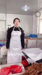Thickened White Apron Waterproof And Oil-Proof Apron PVC Industrial Apron Wear-Resistant Food-Grade Apron