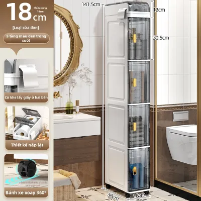 SHIHE | Tủ Lưu Trữ Phòng Tắm Có Ngăn Kéo Gọn 18cm