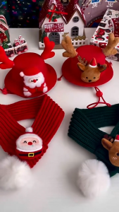 😸🐶เสื้อสัตว์เลี้ยง🌲 เครื่องแต่งกายคริสต์มาส คริสต์มาส ชุดคอสเพลย์ น่ารัก สําหรับสุนัข แมว