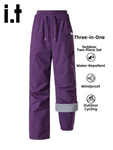 izzue | Windproof Waterproof Warmth 3-in-1 Outdoor Sports Straight Leg Trousers