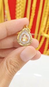 จี้หลวงปู่ทวดเลี่ยมทองหูม ทรงหยดน้ำ เกรดร้านทอง มี2 ขนาด จี้พระปลูกเสก จี้พระมงคล ไม่ลอกดำ ใส่ทองแท้ได้ มีของแท่ม มีใบรับประกันสินค้า