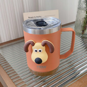 แก้วมัคสแตนเลสมีสไตล์พร้อมที่จับสําหรับควบคุมอุณหภูมิกาแฟและน้ํา เหมาะสําหรับสํานักงานและนักเรียน