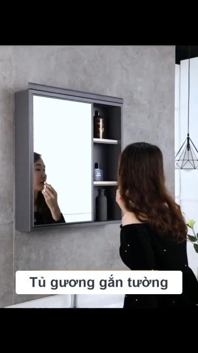 Tủ Gương Phòng Tắm Lavabo Siêu Nhẹ Chống Thấm Nước Phong Cách Hàn Quốc