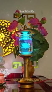 Đèn Phú Quý Hợp Kim Pha Lê Cao Cấp CHÂN THIỆN MỸ Đèn Phong Thủy Trang Trí Bàn Thờ M19