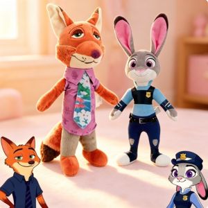 Disney | Cartoon Zootopia 2 Judy Rabbit Nick Plush Doll Soft Fluffy Stuffed Toy Cute Animal Pillow Doll Home Decor Collectible Ornament