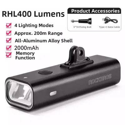 RockBros | High Beam Night Riding Bike Headlight Type C Charging
