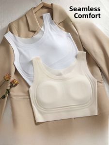 Miiow | Cat Lady White T-Shirt Vest Womens Summer Large Chest Small Foundation Skin Strapless Back Beauty Top Nylon Spandex Blend