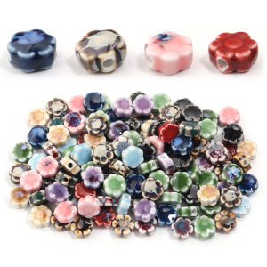 10 ชิ้น/ล็อต Retro Daisy เคลือบเซรามิคลูกปัดหลวม Spacer ลูกปัดสําหรับเครื่องประดับทํา DIY Handmade สร้อยข้อมือสร้อยคออุปกรณ์เสริม