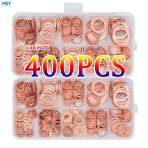 400/300/100PCS Copper Washer Gasket Nut and Bolt Set Sealing Solid Gasket Washer Flat Ring Seal Assortment Kit For Sump Plugs