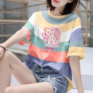 Áo Thun  Cổ Tròn Kẻ Sọc Ngang Khủng Long T036 Gấu T050