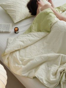 Japanese Style Pure Cotton Bubble Summer Quilt Breathable Washed Crepe Fabric Light Air Conditioning Summer Thin Quilt