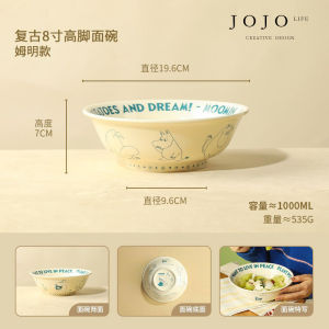 High-Aesthetic Ceramic Noodle Bowls Stand-Out Design for Women Simple Style Cartoon Animation Patterns round Shape Dishware