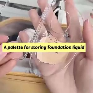 2pcs Makeup Mixing Palette Kit Acrylic Makup Mixing Tray with Spatula Foldable Liquid Foundation Color Mixing Tray Cosmetic Tool
