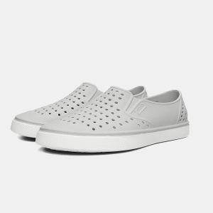 Giày nhựa lỗ mới nam nữ đi mưa đi biển Urban Chất liệu Eva siêu nhẹ chống nước giá tốt - Ghi Trắng