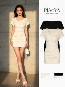 PIAOYA | Pear Shape Body Hiding Hip Slimming Short Sleeve Knitted Dress