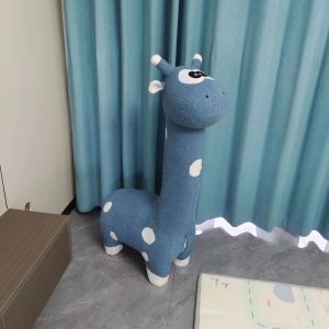 Large Size Giraffe Seat Cushion Plush Toy Chair Decoration Moving Gift for Children And Adults Modern Style Wooden Frame Chair