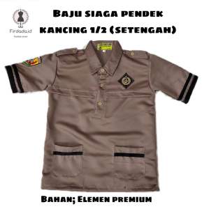 Baju pramuka siaga kancing setengah tangan pendek bahan elemen