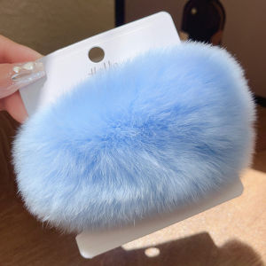 Bunny Rabbit Fur Clip BB Clip Hairpin Fruit Core Plush Frontal Bangs Side Hair for Women in Autumn and Winter