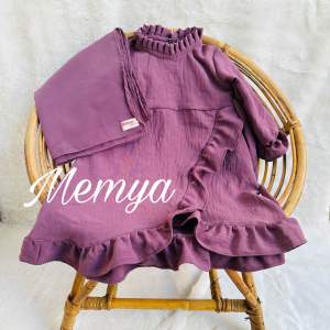 Gamis bayi perempuan dress busana baby baju muslin anak murah set hijab pasmina instan