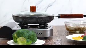 GOLIFE 26CM Cast Iron Frying Pan Induction Cooker Frying Pan Korean Style Non Stick Frying Pan Suitable For All Stoves