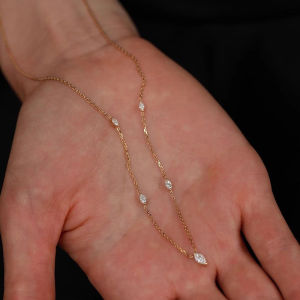 18K Gold Plated Marquise Zircon Embedded Delicate Necklace