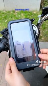 Kẹp điện thoại xe máy- xe đạp màn hình cảm ứng chống nước chống trộm xoay 360 độ