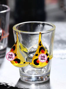 Hand-Painted Unique Personality Shot Glass Set 50ml One-Two Bar White Liquor Cup High Aesthetic Value Creative Home Use