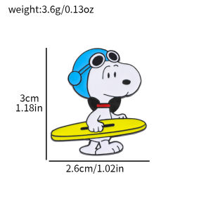 Bandai | Snoopy Enamel Pin Collection - Cute Cartoon Dog Brooch in Various Outfits Pilot Chef Ski Pilot Lapel Pin Badge Kawaii Style