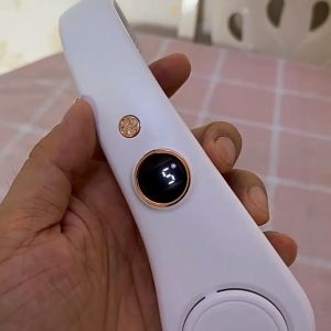 Neck Fan LED Display Portable Wearable Rechargeable Bladeless Outdoor Cooler Fan 5 Gear Air Cooling Neckband Fan