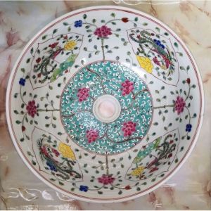 Exclusively Selected Peranakan Nonya Nyonya Home Ambient Hand Painted Ceramic Basin Sink Table Top