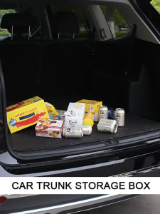 60L Car Trunk Boot Storage Organizer Box Large-Capacity Foldable Car Storage Chair Outdoor Camping Travel Stool Bench