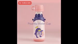 BC Babycare 600ML 3in1 Baby Kids Thermos Cup Cartoon Cute Water Bottle with Carry Strap Vacuum Isolated Soft Straw Cup 316 Stainless Steel Double Vacuum Flask Bottle Drinking Insulated Cup Baby Learning Cup Baby Kettle Outdoor Sports Travel Insulated Cup