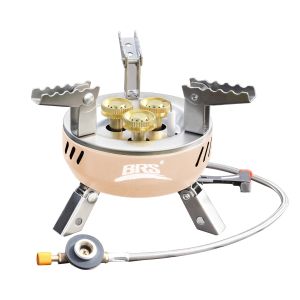 BRS-203/207 Bếp Gas Ngoài Trời Công Suất Cao Di Động Bằng Thép Không Gỉ Cắm Trại Đi Bộ Đường Dài Bếp Dã Ngoại Với Thiết Bị Đánh Lửa 3/7 Đầu Đốt
