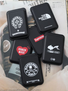 Creative Red Heart Mobile Phone Magnetic Card Holder Creative Niche New Style Apple 15Promax Card Holder MagSafe Suitable for Imitation Leather Case Student Meal Card Pack Black Upscale Bus Card Holder