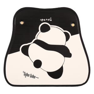 Car Back Seat Anti-Kick Mat Universal Cute Cartoon Panda Design Leather Material Vehicle Interior Decoration Dirt Resistant Pad