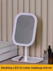 Modern Desktop Vanity Mirror 3 Color Light LED Makeup Mirror Touching Mirror Women Bedroom Dressing Mirror