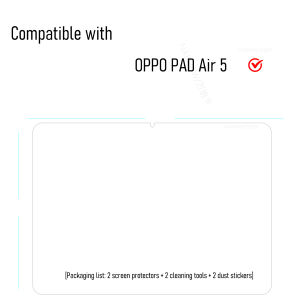 For OPPO Pad Air 5 Tempered Glass Film On OPPO Pad Air5 12.1-inch Scratch Proof Screen Protector 9H HD Easy To Install 2 Pieces