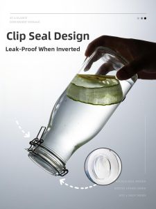 Food Grade Sealed Glass Bottle Milk Bottle Empty Juice Drink Storage Homebrew Storage Container Cylinder Shape Kitchen Storage